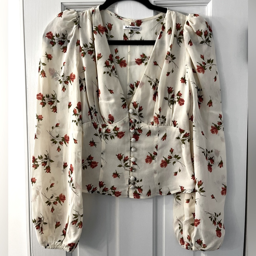 Reformation Floral Blouse